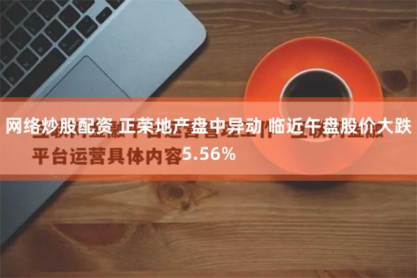 网络炒股配资 正荣地产盘中异动 临近午盘股价大跌5.56%